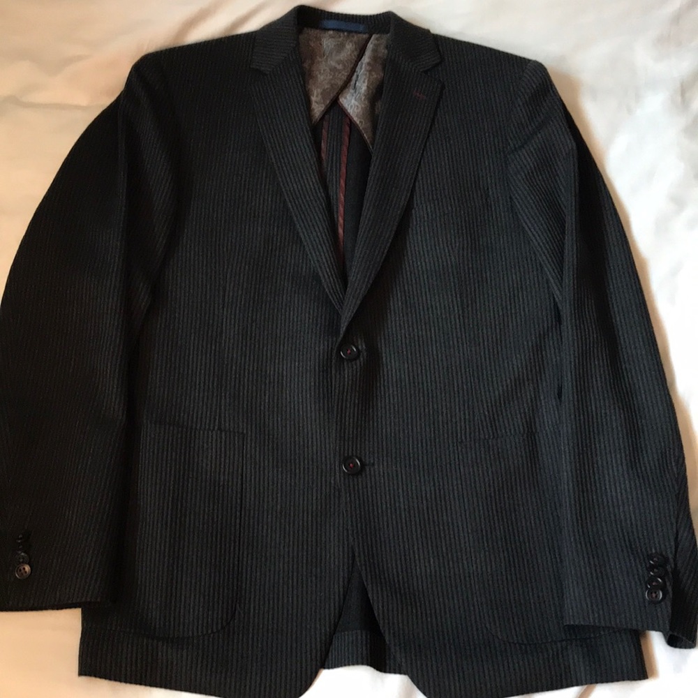 Men's Charcoal Pinstripe Blazer - Classic Tailored Sport Coat